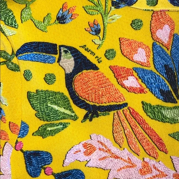 NWT originally $220 Farm Rio Long Sleeve Summer Garden Yellow Maxi Dress XL - Picture 13 of 16